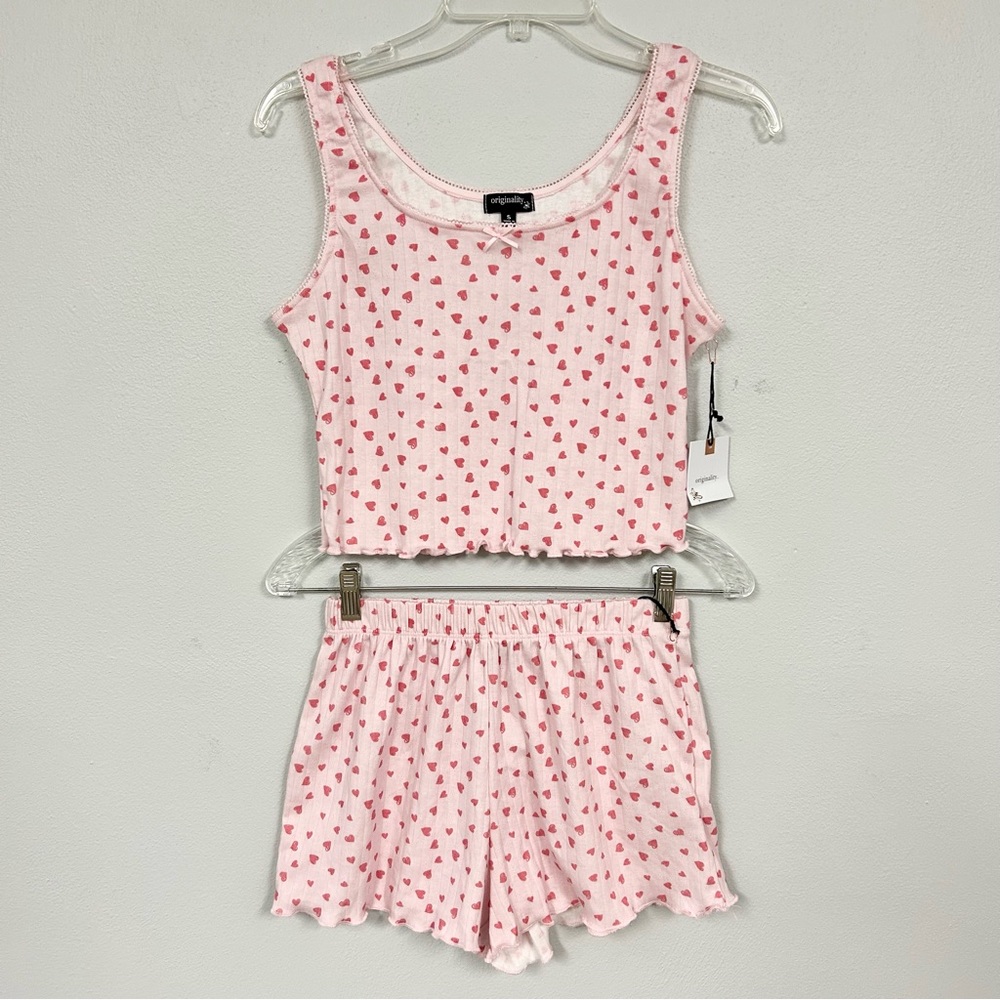 ORIGINALITY 💗 Pink Hearts Pajama Set - Size S